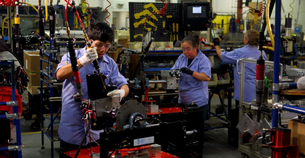 People working on manufacturing