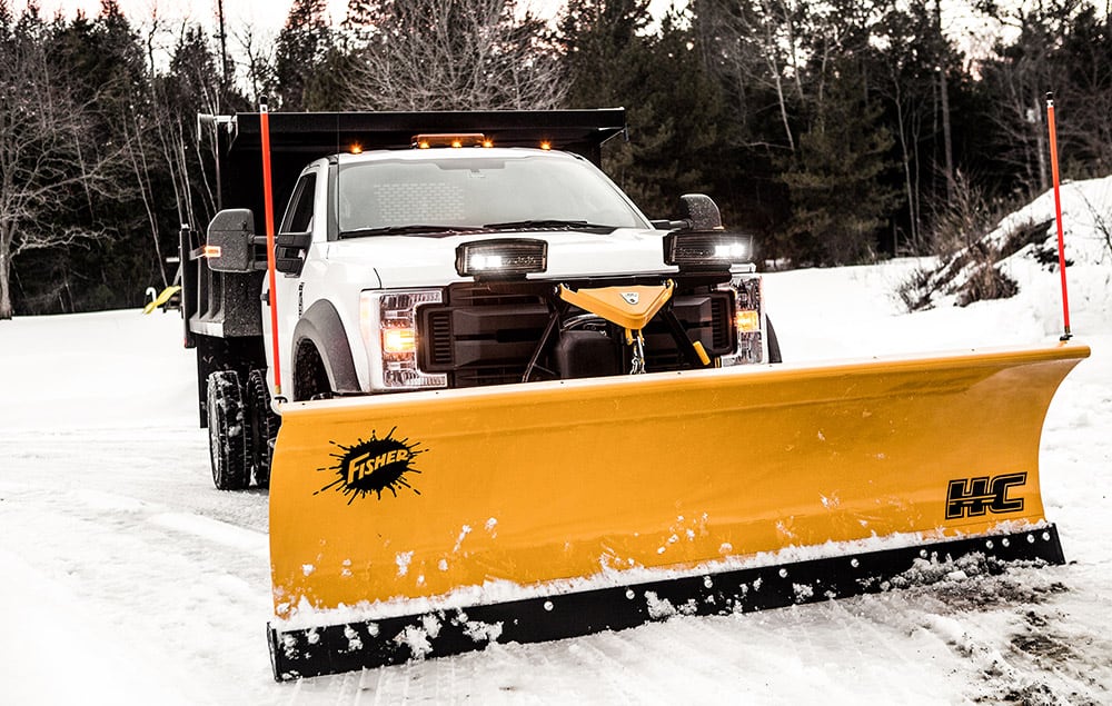 Fisher plow on a truck