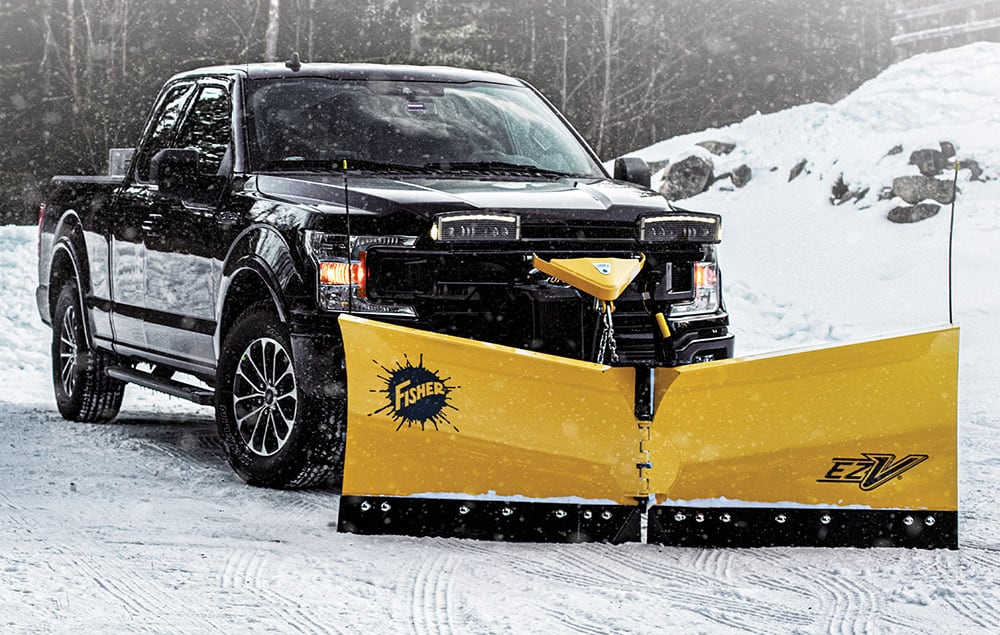 Fisher plow on a truck