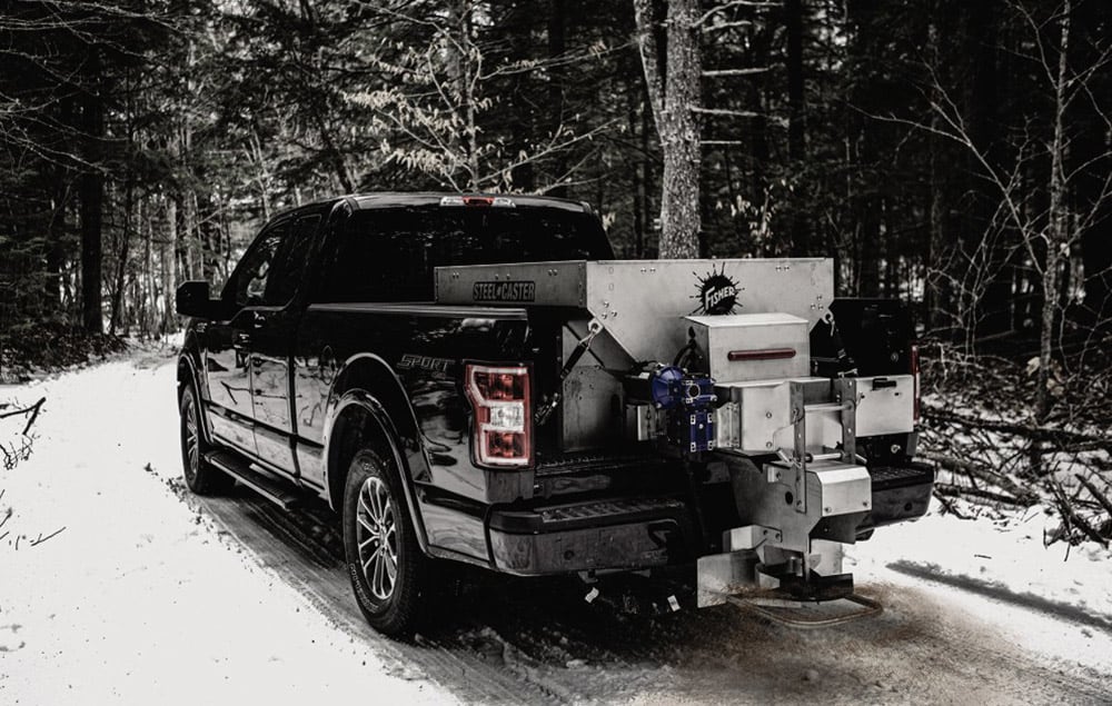 Fisher spreader in a truck bed