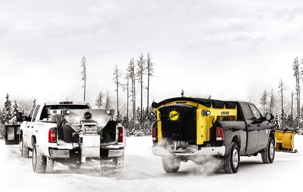 Fisher spreaders in truck beds