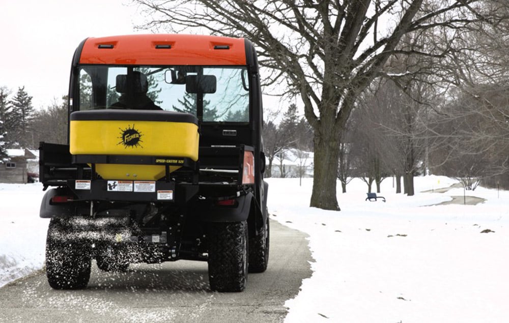 Fisher spreader in a UTV