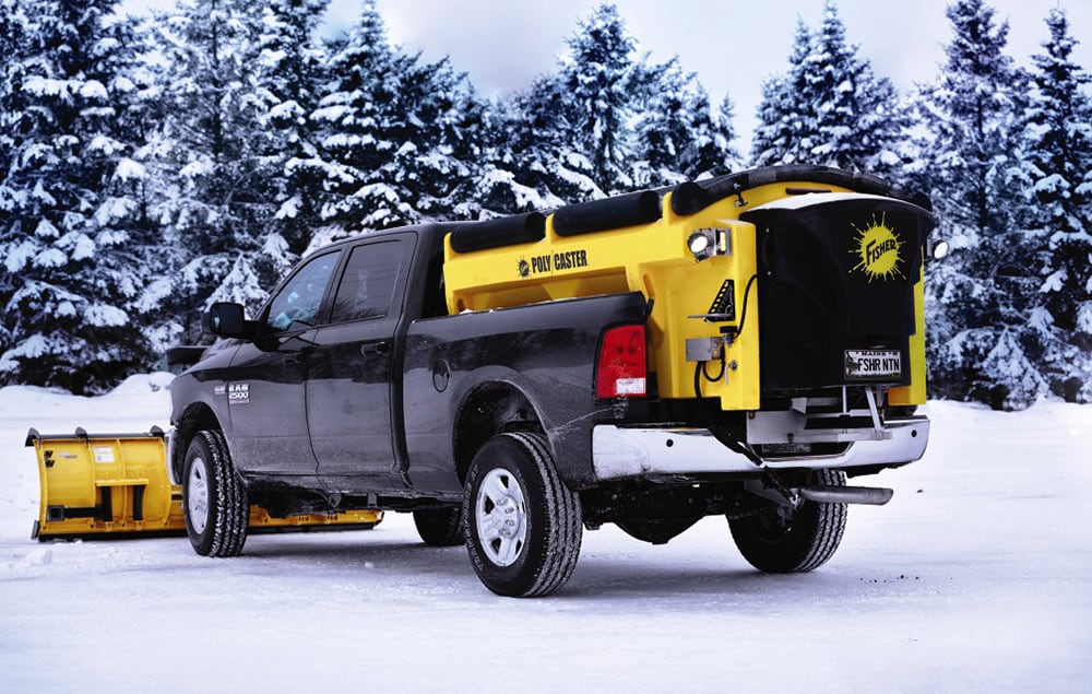 Fisher spreader in a truck bed