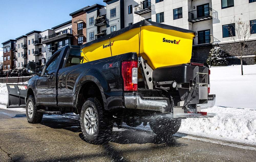 Truck with SnowEx spreader