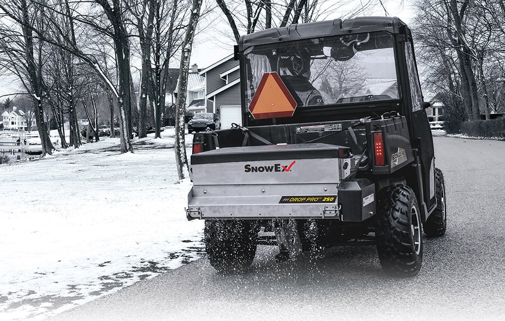 UTV with a SnowEx spreader