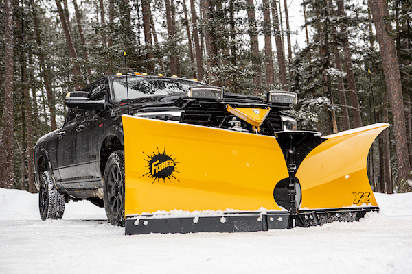 Fisher plow on a truck